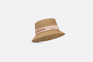 D-Bobby Small Brim Hat • Natural Straw with Rose Des Vents and White Embroidered Band