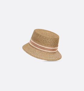 D-Bobby Small Brim Hat • Natural Straw with Rose Des Vents and White Embroidered Band