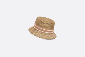 D-Bobby Small Brim Hat • Natural Straw with Rose Des Vents and White Embroidered Band