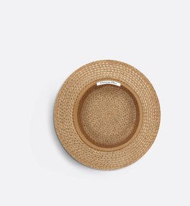 D-Bobby Small Brim Hat • Natural Straw with Rose Des Vents and White Embroidered Band