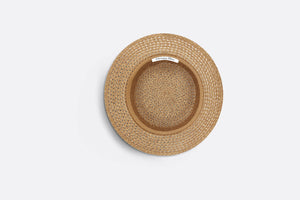 D-Bobby Small Brim Hat • Natural Straw with Rose Des Vents and White Embroidered Band