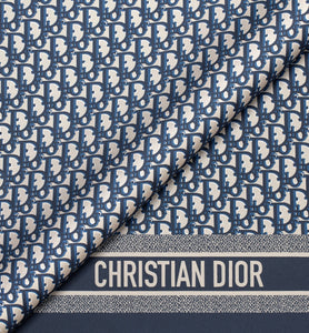 Dior Oblique Stole • Navy Blue Silk Twill