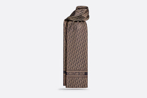Dior Oblique Stole • Black Silk Blend with Metallic Gold-Tone Thread