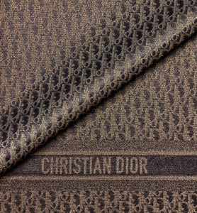 Dior Oblique Stole • Black Silk Blend with Metallic Gold-Tone Thread