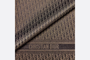 Dior Oblique Stole • Black Silk Blend with Metallic Gold-Tone Thread