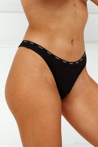 So Soft Ribbed Thong - Black