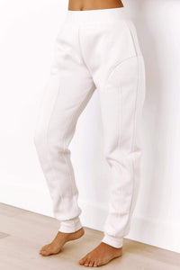 Basic Fitted Joggers - Cream