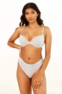 Ultra Comfort Ribbed T-Shirt Bra (Set) - Grey