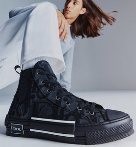 B23 High-Top Sneaker • Black Maxi Dior Oblique Jacquard