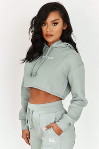 Comfy Cosy Cropped Hoodie - Sage