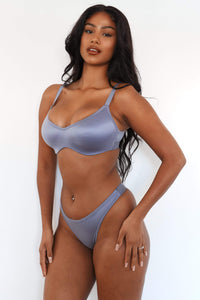 Sleek Mindful Bra (Set) - Smoked Blue