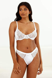 Silk Balcony Bra (Set) - White