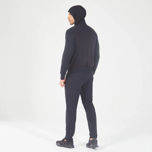 Statement Ribbed Hoodie - Black