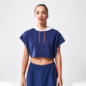 LAB360º Vented Crop Hoodie - Medieval Blue