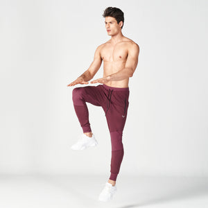 Statement Ribbed Joggers Reimagined - Burgundy