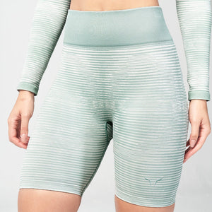 Infinity Stripe Seamless Shorts - Green Surf