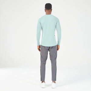 Statement Ribbed Long Sleeves Tee - Grey Mist