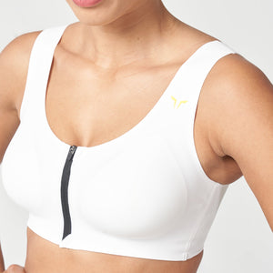 LAB360° Every Day Zip Up Bra - White