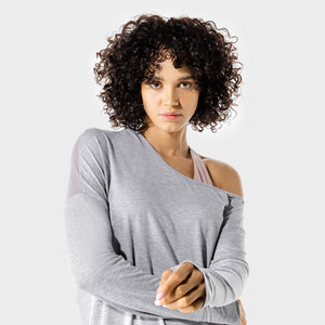 Women's Fitness - Asymmetric Top - Grey Marl