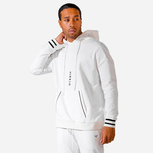 Hybrid Vertical Hoodie - White