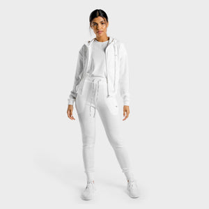 Luxe Zip Up - White