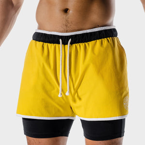 Golden Era 2-in-1 Shorts - Lemon Curry