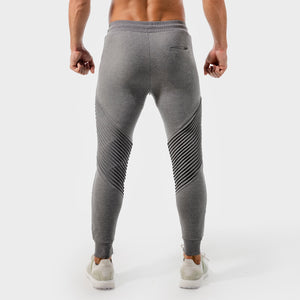 Statement Ribbed Joggers- Grey Marl