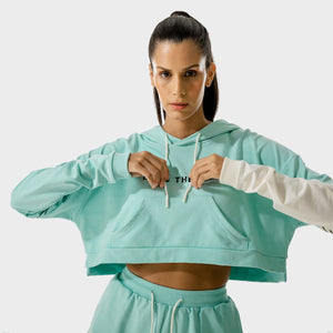 LAB360° Crop Hoodie - Pastel Turquoise