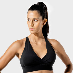 Women's Fitness - Wrap Sports Bra - Black