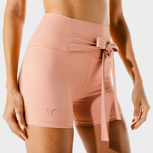 Women's Fitness - Tie Shorts - Peachy Keen