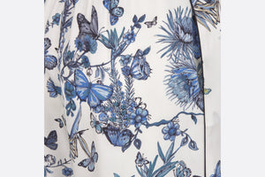 Pants • White and Pastel Midnight Blue Toile de Jouy Mexico Silk Twill