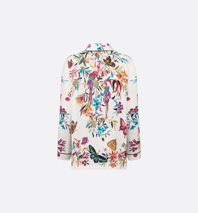 Shirt • White Silk Twill with Multicolor Toile de Jouy Fantastica Motif