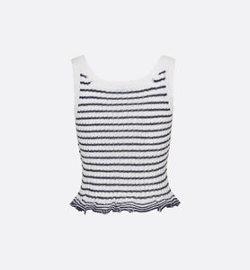 Twin-Set • White and Black Linen, Cashmere and Silk Ribbed Knit