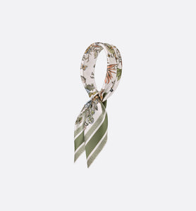 Toile de Jouy Mexico 90 Square Scarf • White and Pastel Peyote Green Silk Twill