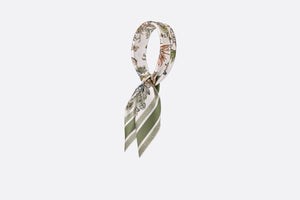 Toile de Jouy Mexico 90 Square Scarf • White and Pastel Peyote Green Silk Twill