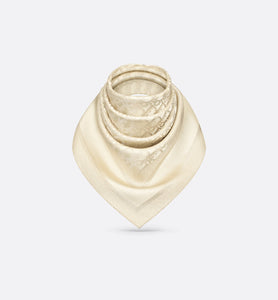 Dior Oblique 90 Square Scarf • Gold-Tone Silk Twill and Metallic Thread