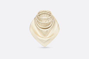 Dior Oblique 90 Square Scarf • Gold-Tone Silk Twill and Metallic Thread