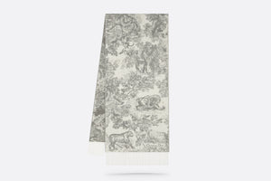 Toile de Jouy Sauvage Scarf • Gray Cashmere and Wool