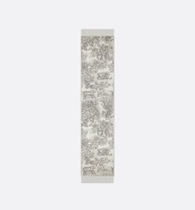 Toile de Jouy Sauvage Scarf • Gray Cashmere and Wool