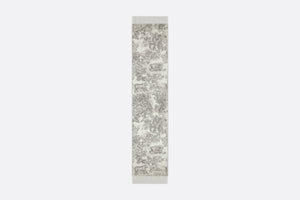 Toile de Jouy Sauvage Scarf • Gray Cashmere and Wool