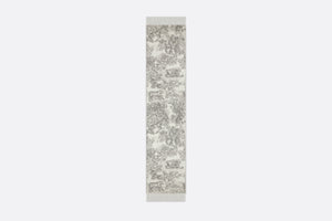 Toile de Jouy Sauvage Scarf • Gray Cashmere and Wool