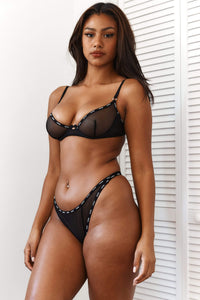Mesh Balcony Bra (Set) - Black