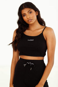 Ribbed Crop Top (Set) - Black