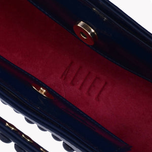 ALIEL - JALILA - PATENT NAVY BLUE - TOP HANDLE BAG