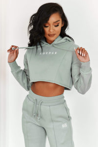 Comfy Cosy Cropped Hoodie - Sage