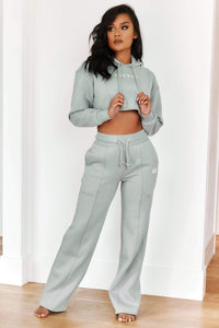 Comfy Cosy Wide Leg Joggers - Sage