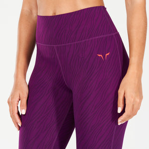 Core Wild Print Leggings - Dark Purple