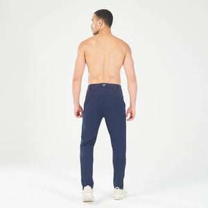 Statement Ribbed Smart Pants - Navy