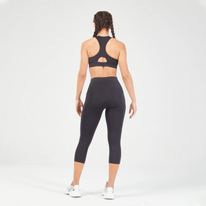 Essential Mid Impact Muscle Back Bra - Black