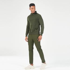 Statement Ribbed Hoodie - Kombu Green